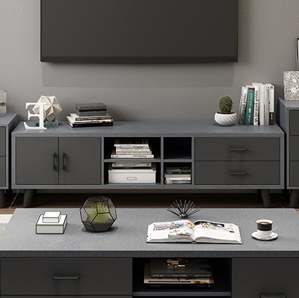 挪威印象北欧风格电视柜组合套装抽屉储物柜子板式小户型客厅家具布纹